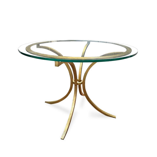 Gilt Round Iron Table By Roger Thibler