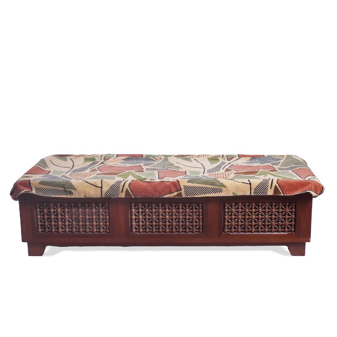 Vintage Handcarved Asian Trunk Bench