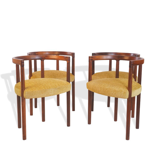 Rare Rosewood Model 195 Dining Chairs by Ole Gjerlov-Knudsen & Torben Lind for France & Son C1960, Set of 4
