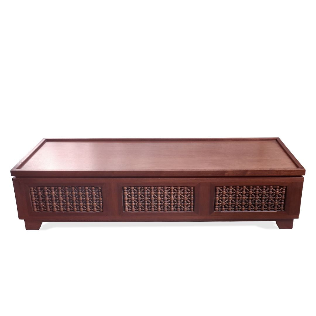 Vintage Handcarved Asian Trunk Bench