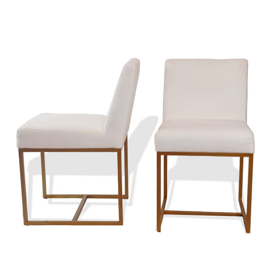 Restoration Hardware Emery Fabric Dining Side Chairs, Pair of