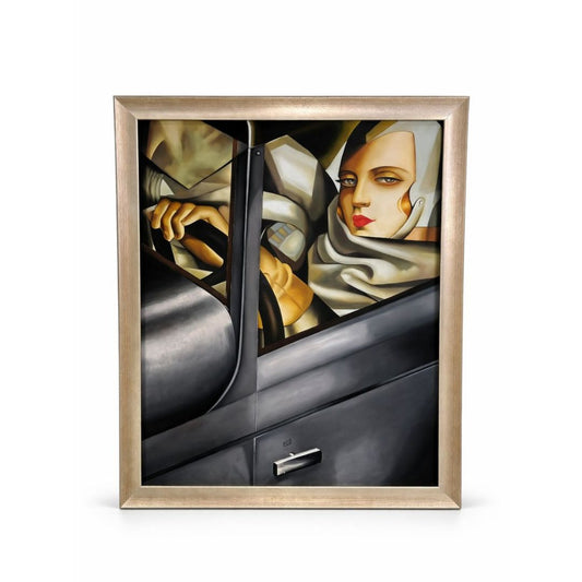 Self Portrait in the Green Bugatti : Tamara de Lempicka : Archival Canvas Art