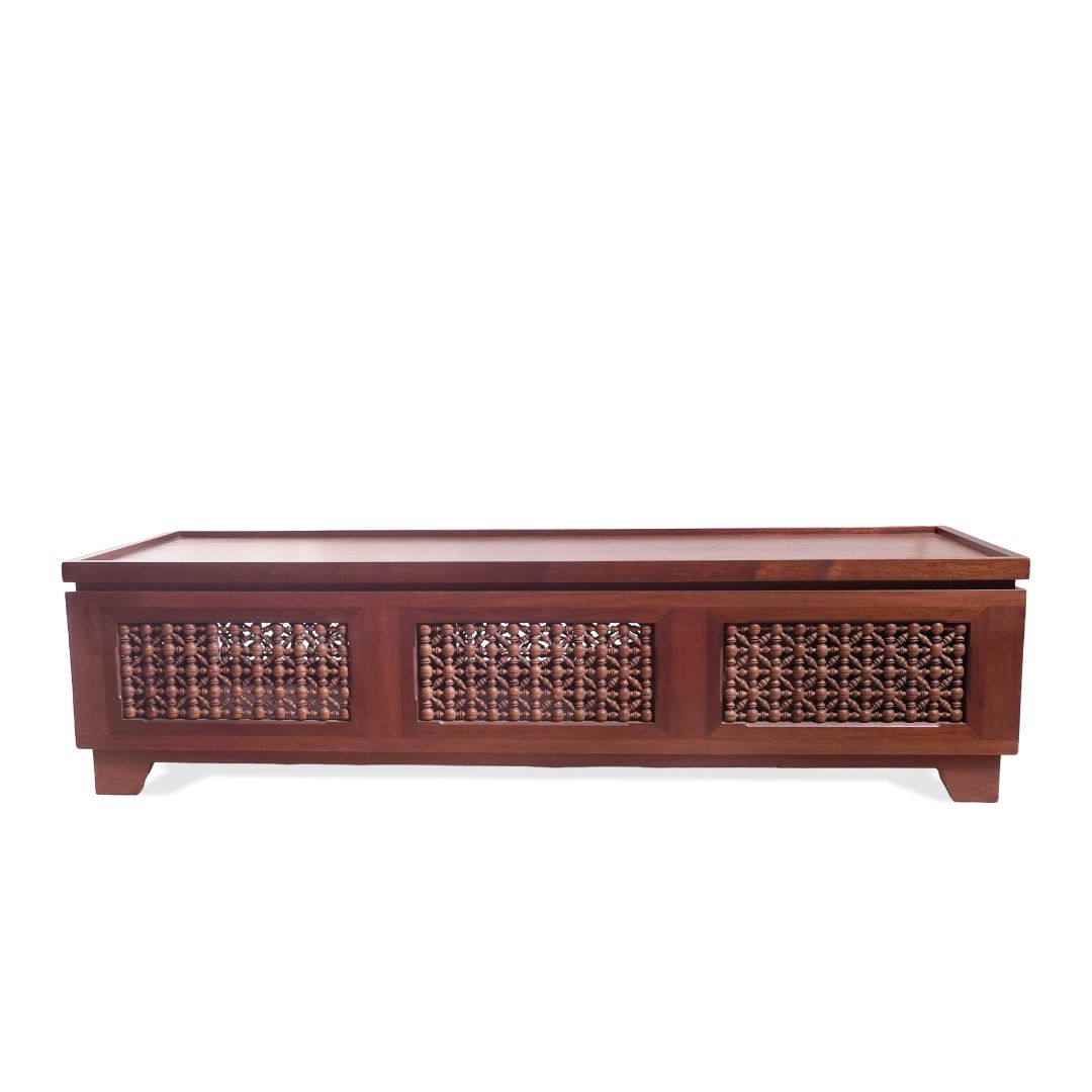 Vintage Handcarved Asian Trunk Bench