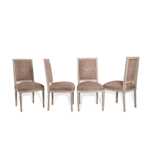 Custom French Louis XVI Style Chairs, Set of 4