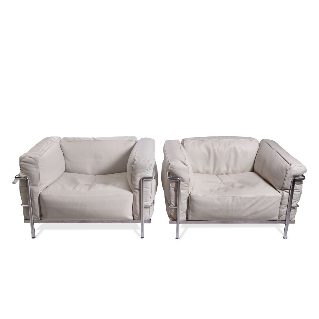 LC3 Armchair by Le Corbusier for Cassina, Italy, Pair of