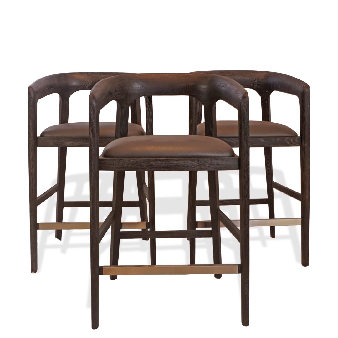 Interlude Kendra Counter Stools, Set of 3