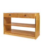 Vintage MILO BAUGHMAN STYLE BURLwood SERVER with Brass Details by Thomasville