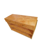 Vintage MILO BAUGHMAN STYLE BURLwood SERVER with Brass Details by Thomasville