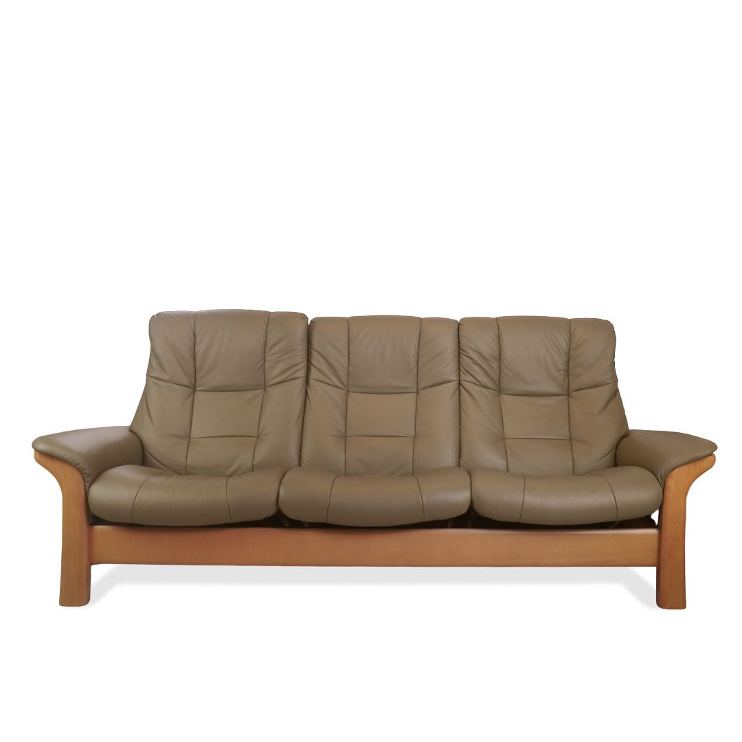 Stressless Buckingham 3 Seat Sofa and Ottoman