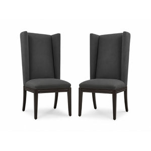 Vintage High Back Chairs in Elitis Flanelle Upholstery, Pair of