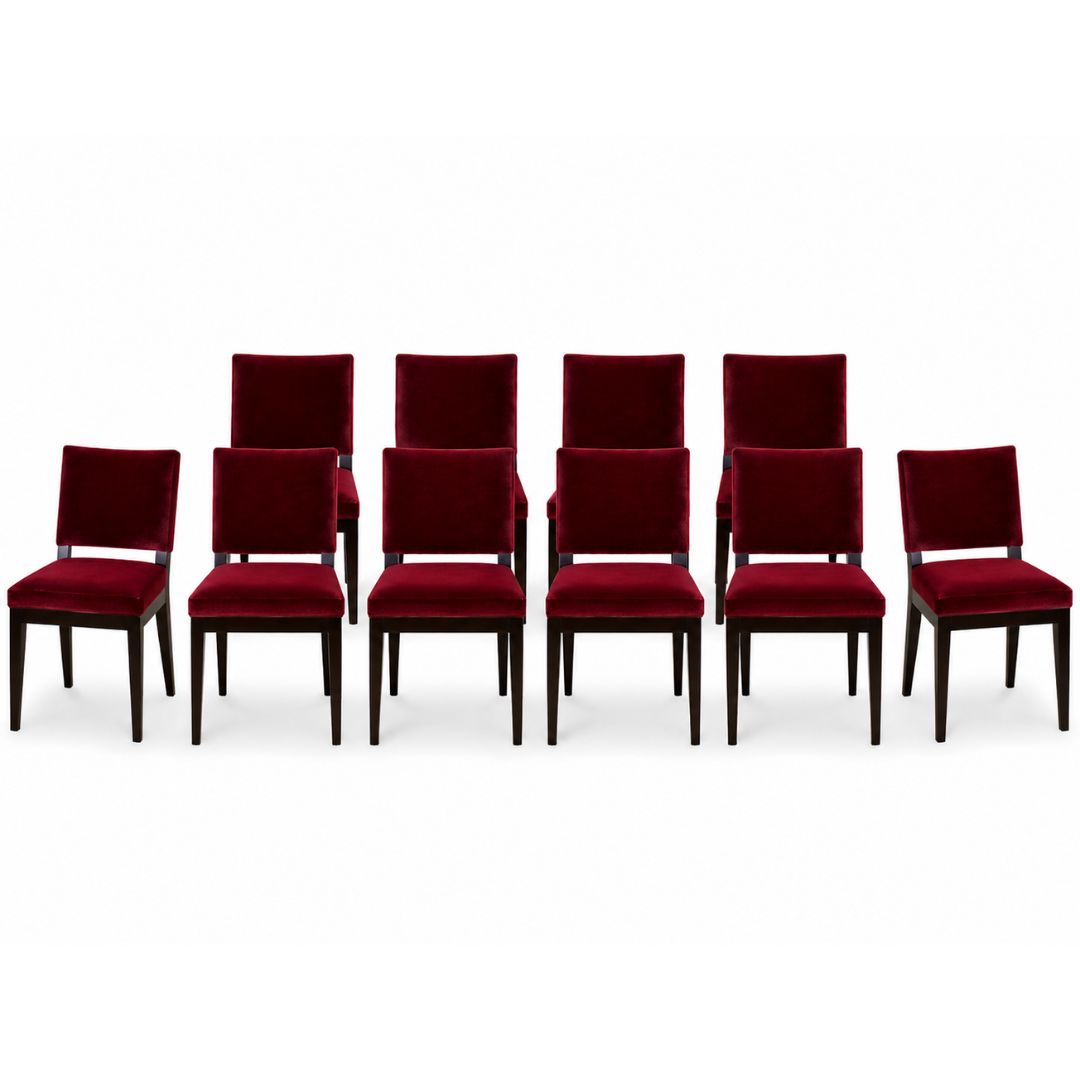 HOLLY HUNT Studio Luna Mohair Dining Side Chairs, Set of 10