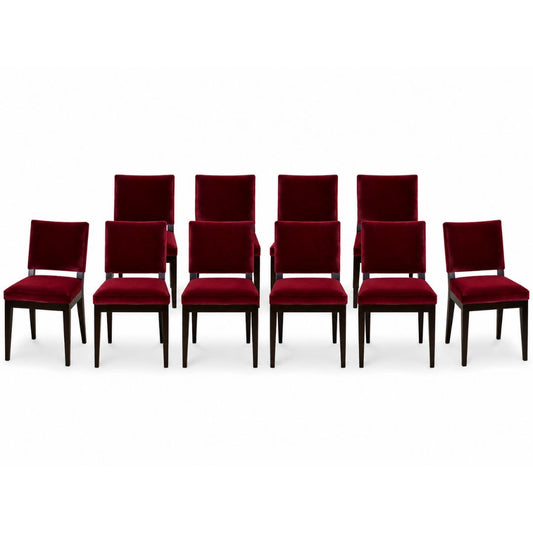 HOLLY HUNT Studio Luna Mohair Dining Side Chairs, Set of 10