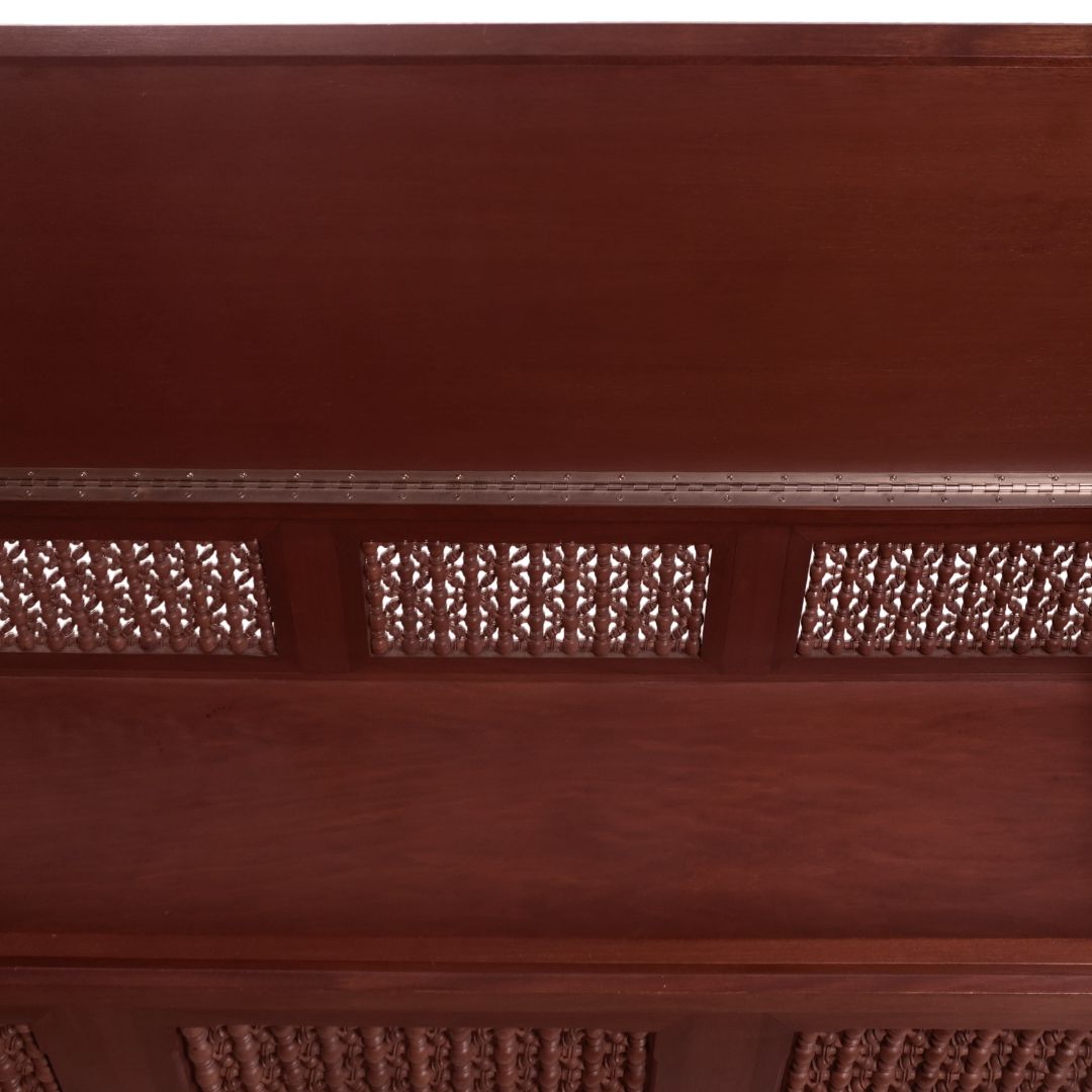 Moursharaby Syrian Style Hand Carved Custom Bench from Morocco