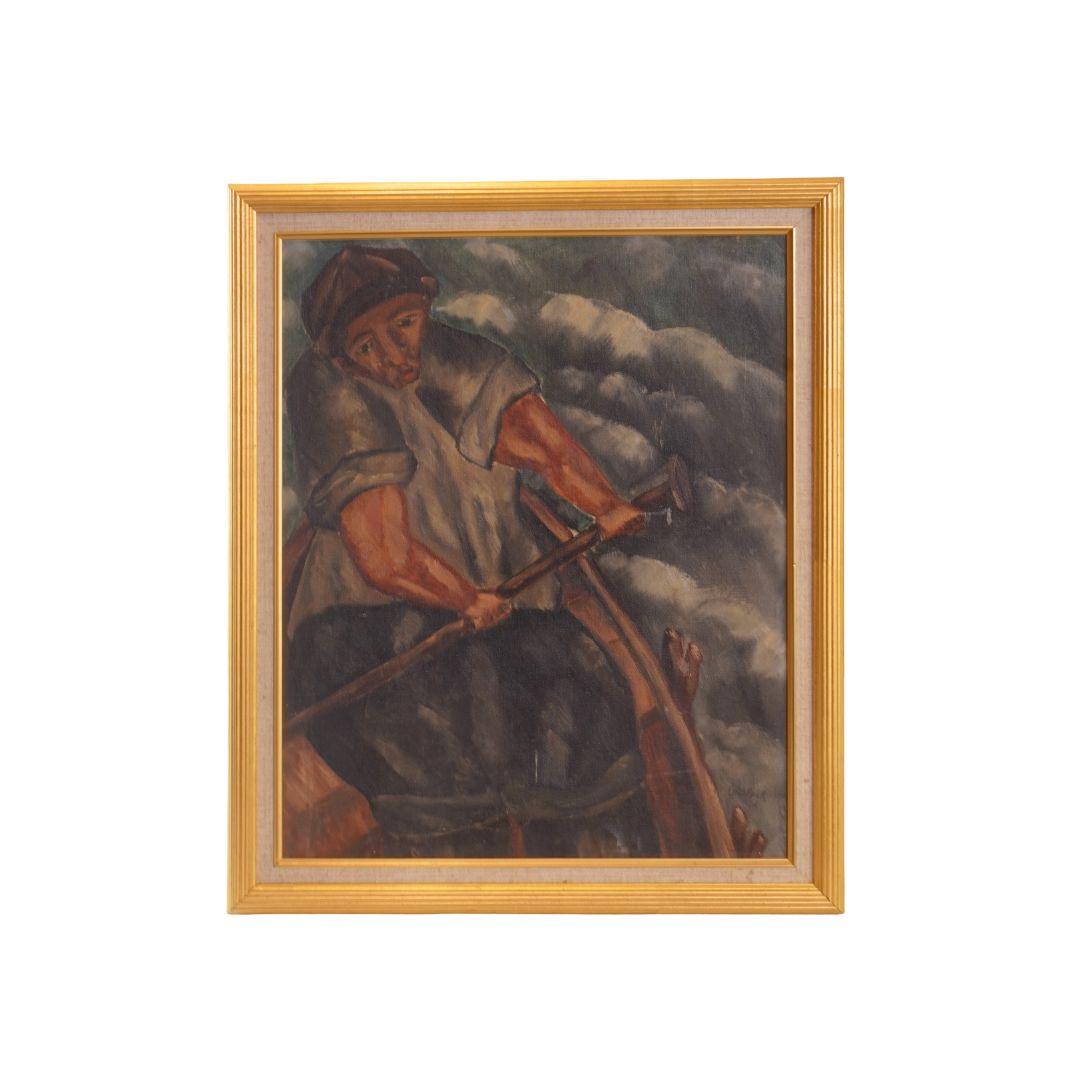 William Gropper Paddling Oil Painting