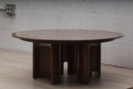 Italian Saporiti Round Birdseye Maple Coffee Table By Giovanni Offredi