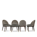 Set of 4 Suzanne Kasler Collection Hickory "Laurent" Dining Chairs with Holly Hunt Upholstery