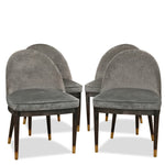 Set of 4 Suzanne Kasler Collection Hickory "Laurent" Dining Chairs with Holly Hunt Upholstery