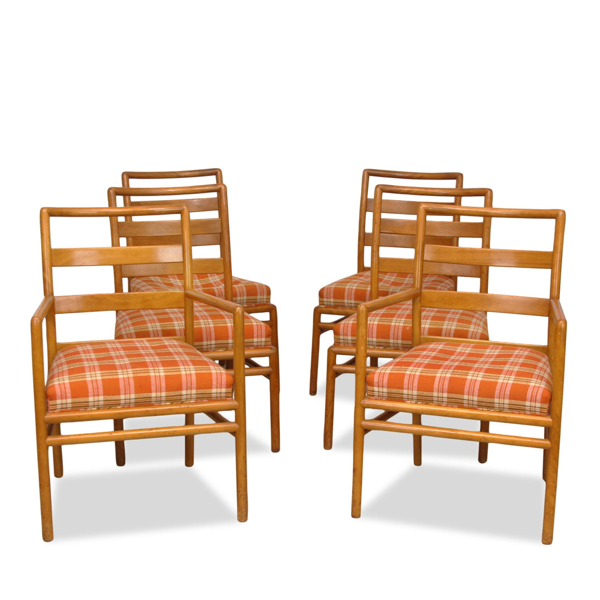 Set of 6 T.H. Robsjohn Gibbings Ladder-Back Chairs C1950s