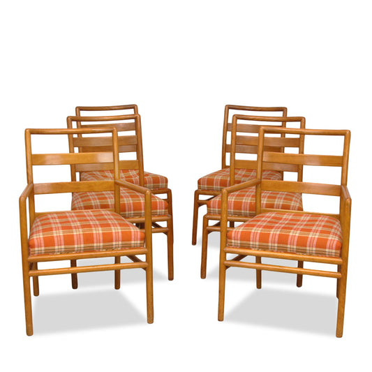 Set of 6 T.H. Robsjohn Gibbings Ladder-Back Chairs C1950s