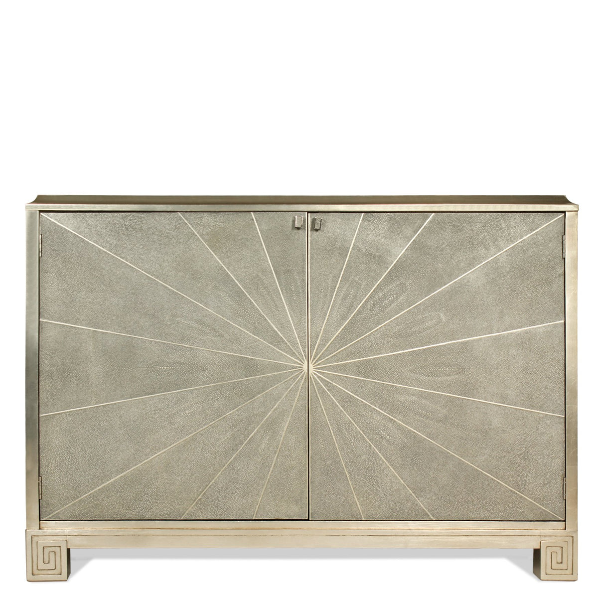 Pearson Starburst Design Shagreen & Silver Leaf Cabinet