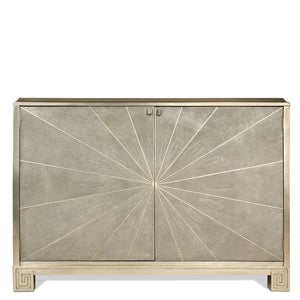 Pearson Starburst Design Shagreen & Silver Leaf Cabinet