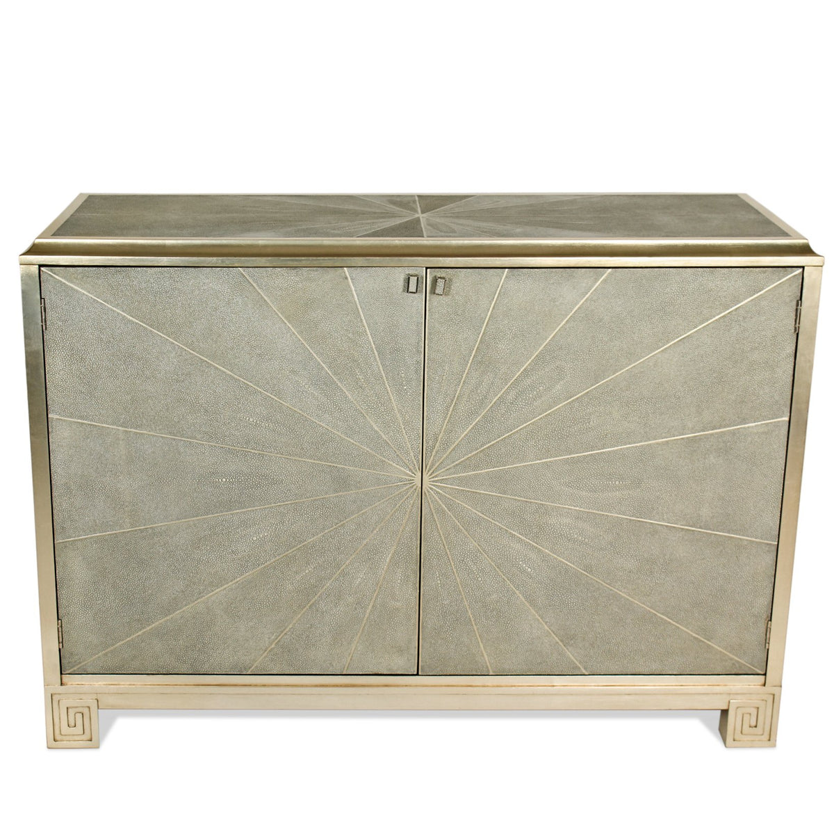 Pearson Starburst Design Shagreen & Silver Leaf Cabinet