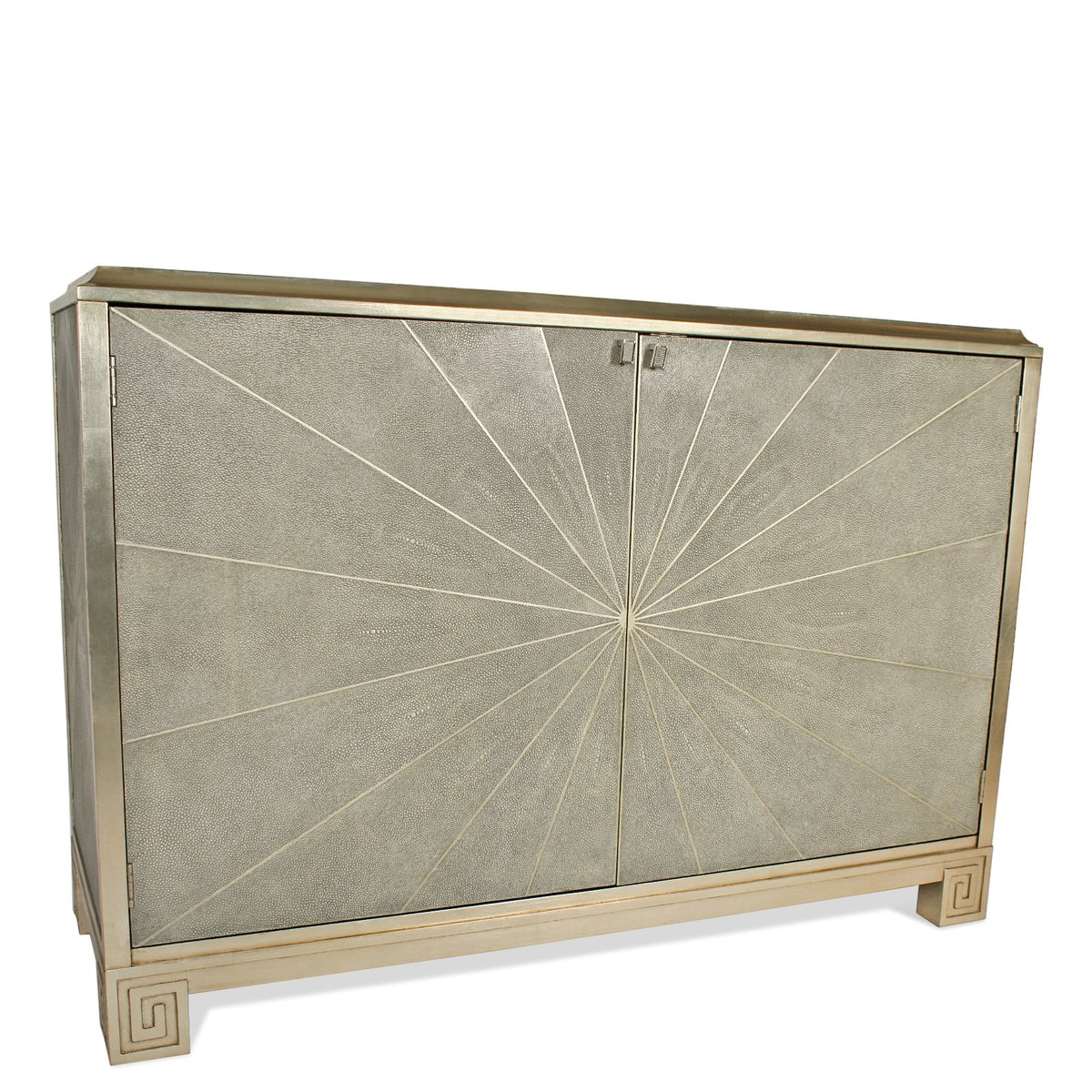 Pearson Starburst Design Shagreen & Silver Leaf Cabinet