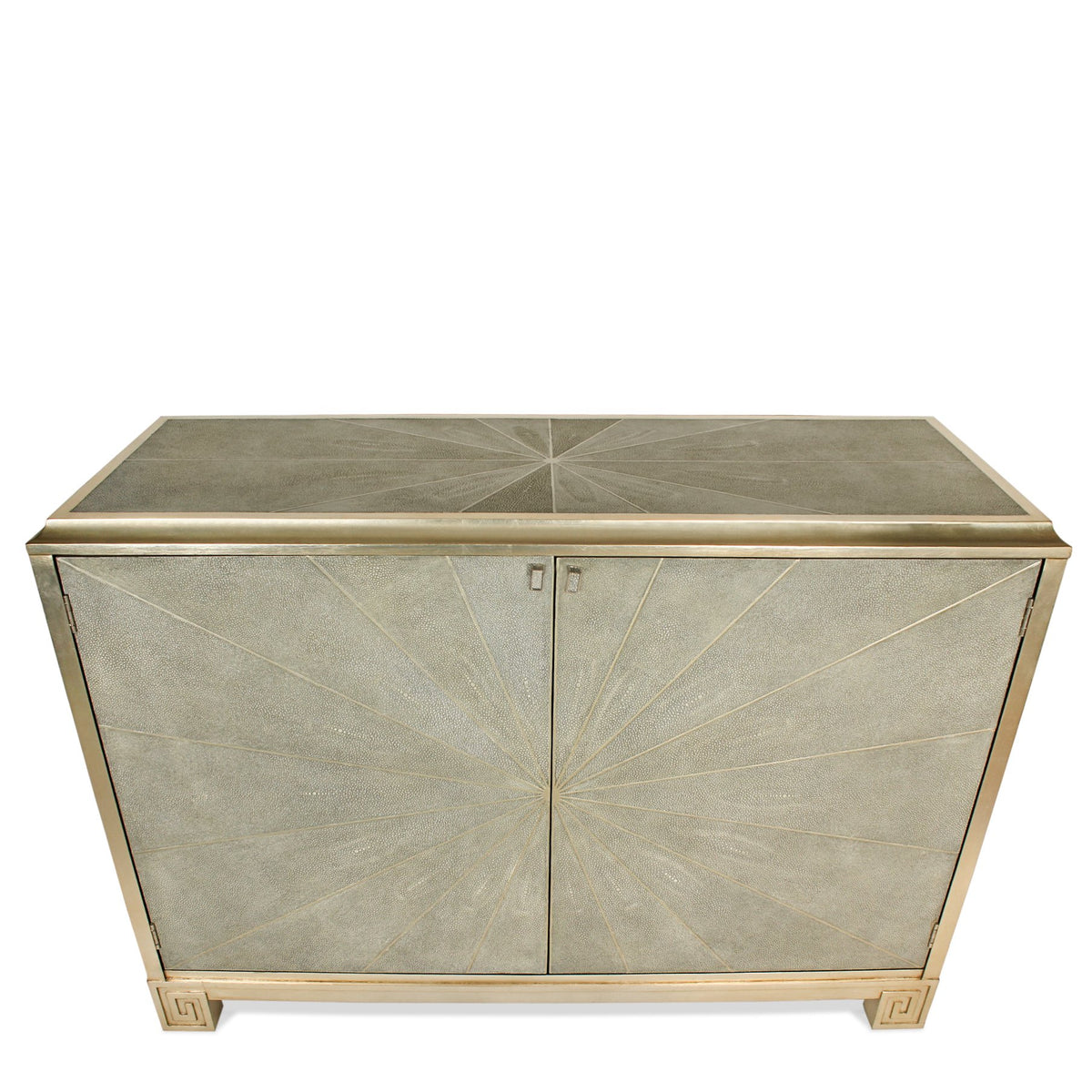 Pearson Starburst Design Shagreen & Silver Leaf Cabinet