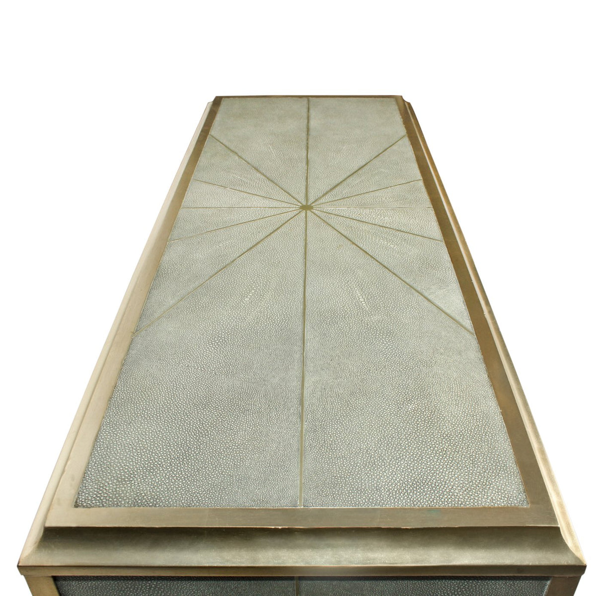 Pearson Starburst Design Shagreen & Silver Leaf Cabinet