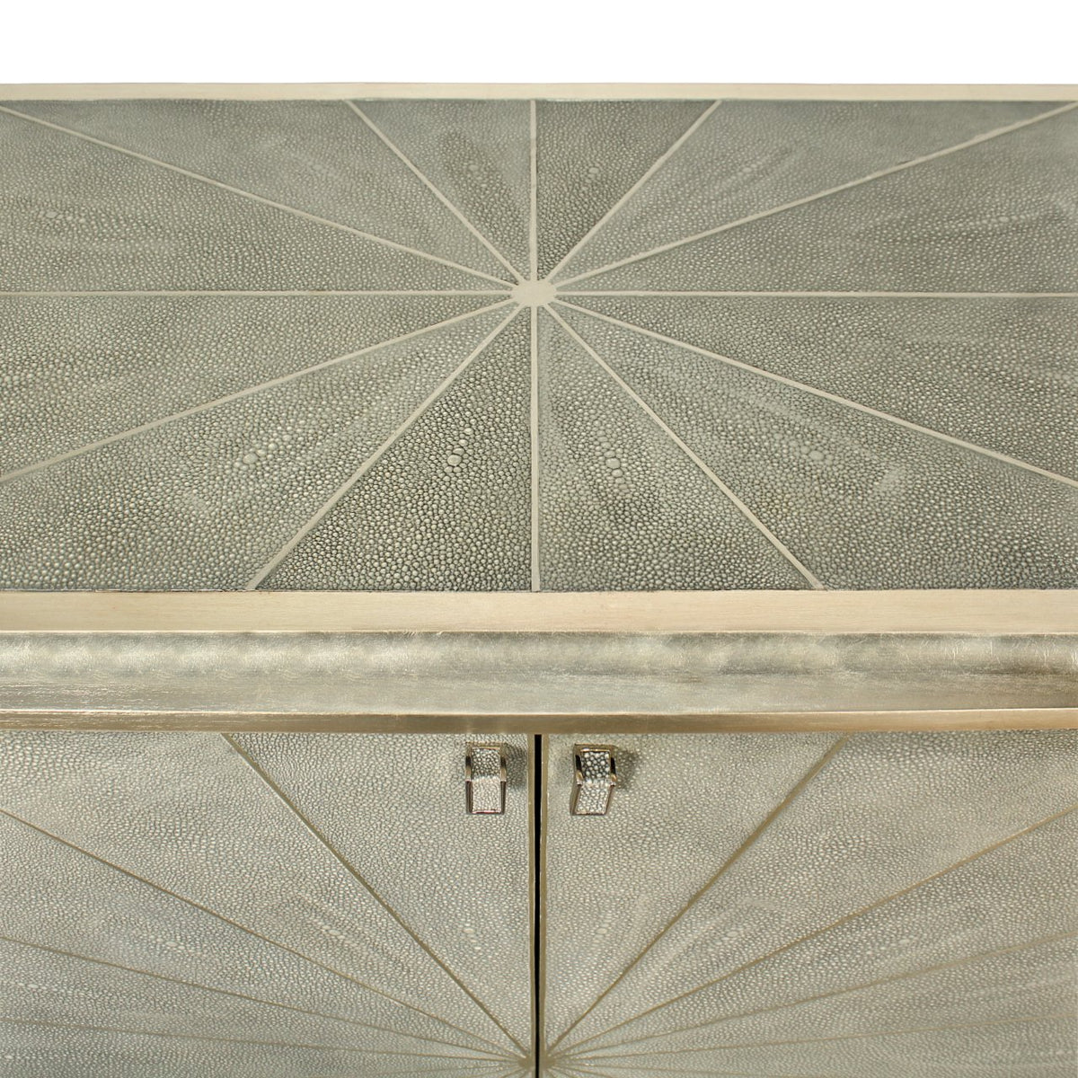 Pearson Starburst Design Shagreen & Silver Leaf Cabinet