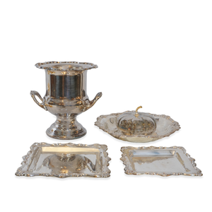 Silver Plated Serving Plates, Bowl & Champagne Bucket
