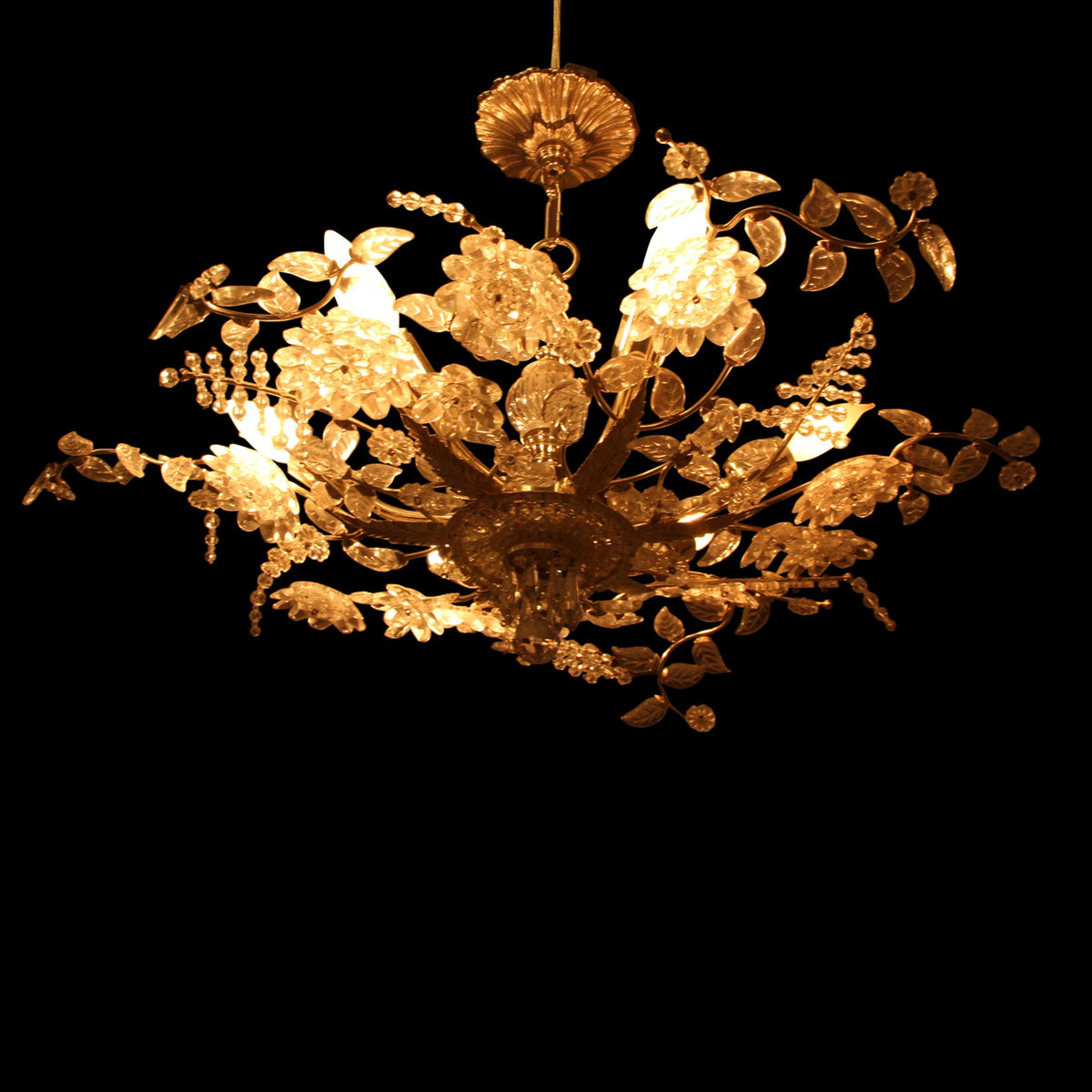 Silver Gilt Venetian Crystal Chandelier