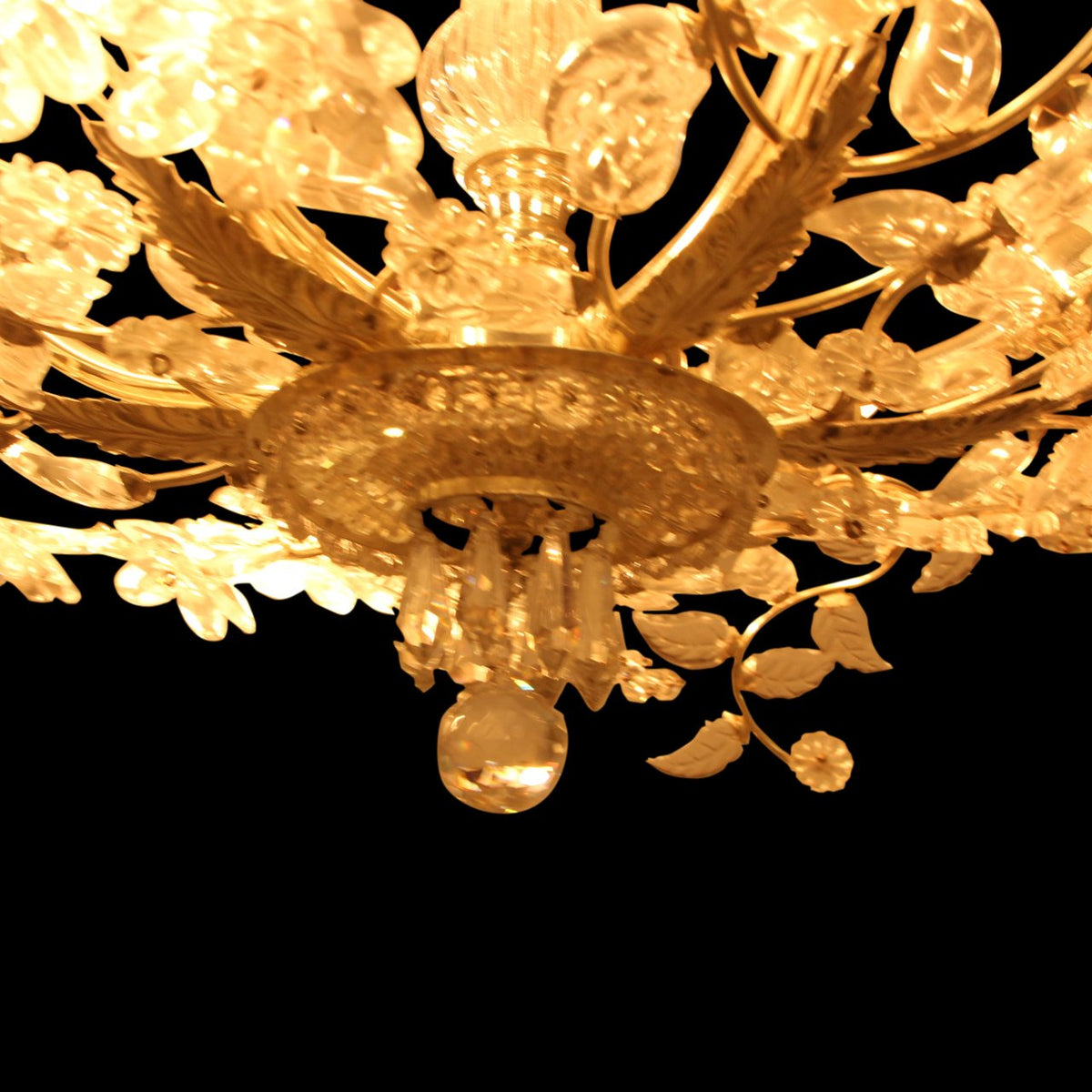 Silver Gilt Venetian Crystal Chandelier