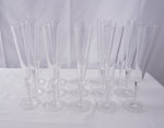 Steuben Evening Art Glass Fluted Champagne Glasses by Dante Marioni, Set of 16