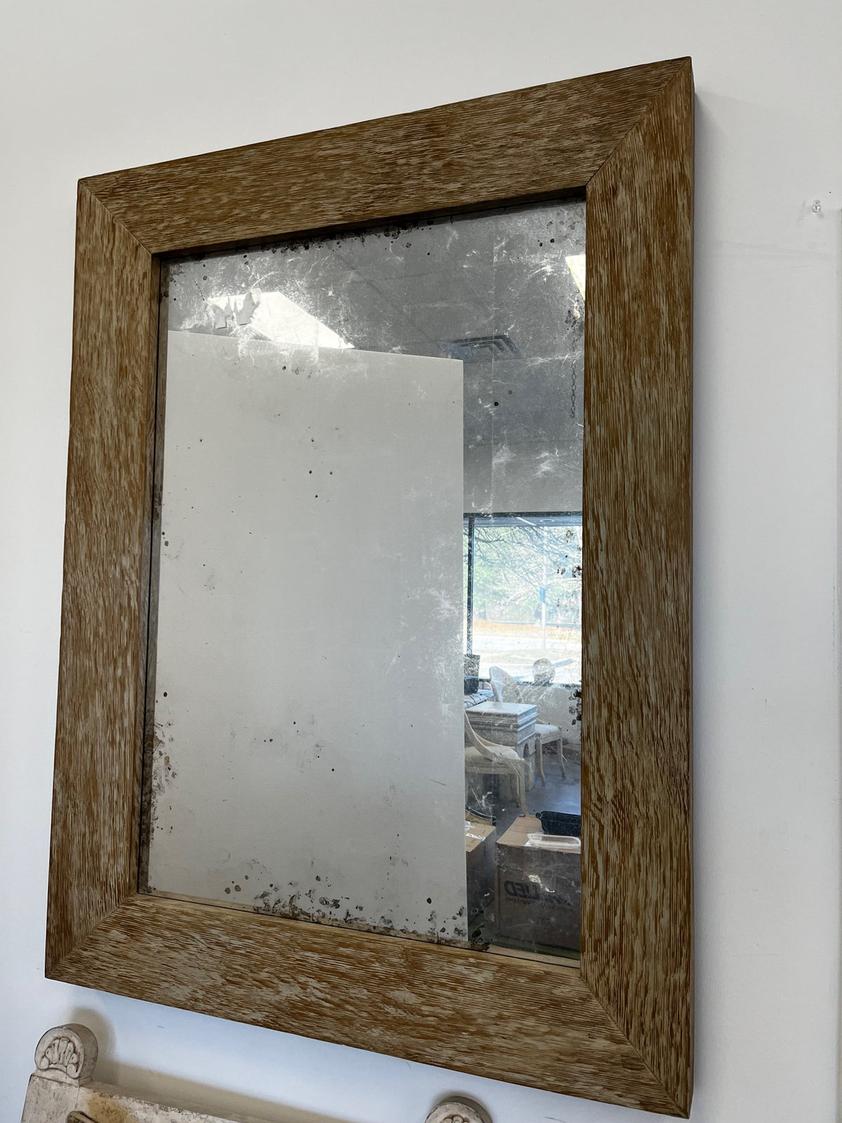 Niermann Weeks Sutton Antiqued Cerused Oak Mirror