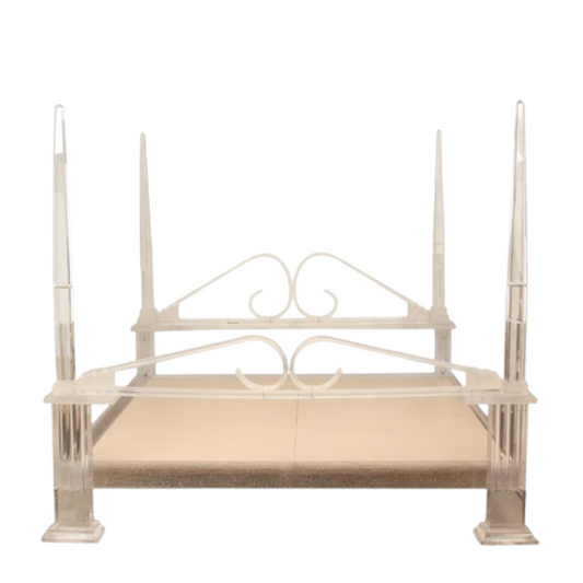 Sylvana Lucite Four Poster King Size Bed Frame