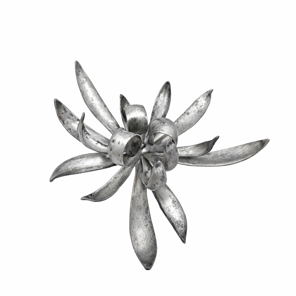 TED MUEHLING STERLING SILVER CHRYSANTHEMUM CANDLE HOLDER