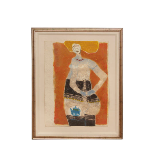 Theo TobiasseDame a la Theiere Bleue 1981 Carborundum Gravure 9 of 75