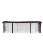 Vicente Wolf Mirrored Desk with Dark Wood Top