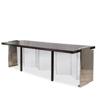 Vicente Wolf Mirrored Desk with Dark Wood Top