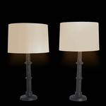 Vintage Alberto Giacometti, Diego Giacometti Bougeoir Style Wrought Iron Lamps, Pair of