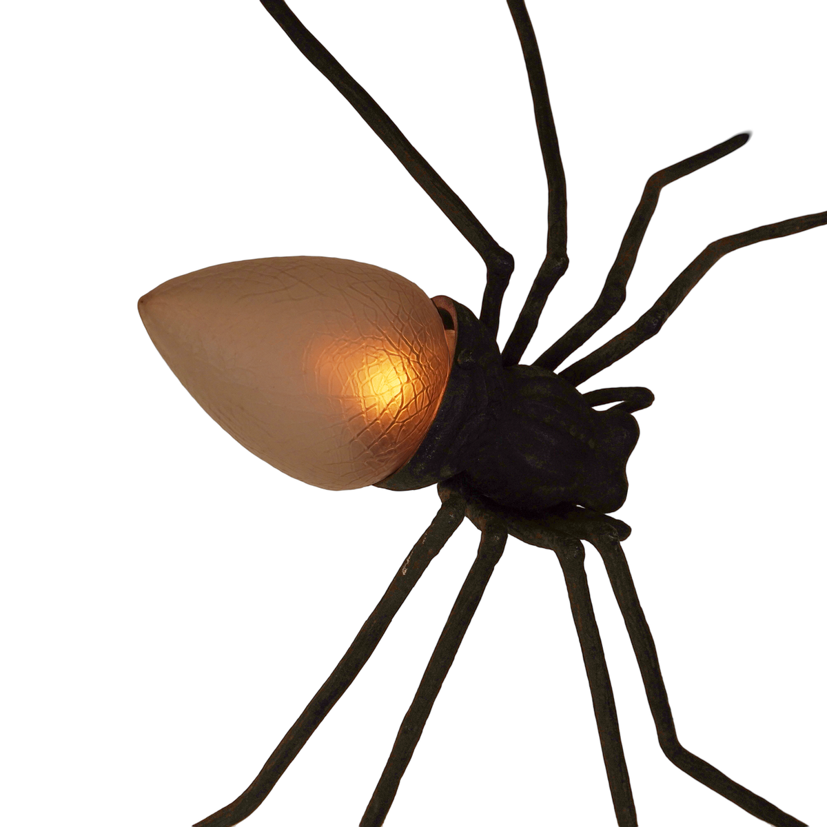 Vintage Italian Handmade Iron & Copper Spider Sconce with Murano Glass