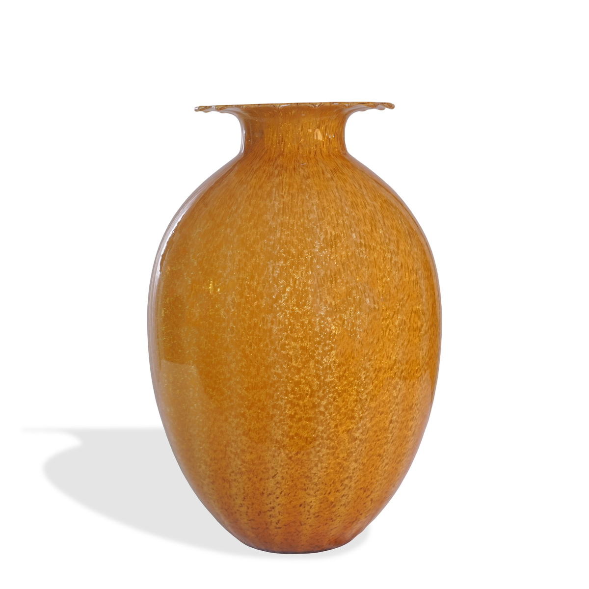 Vintage Italian Lancel Gold Murano Glass Vase