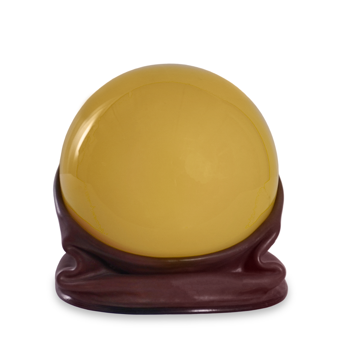 Vintage Italian Nova Tecno Leather and Glass Orb Table Lamp, 60s