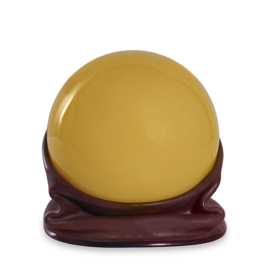 Vintage Italian Nova Tecno Leather and Glass Orb Table Lamp, 60s