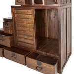 Vintage Japanese Step Tansu with Drawer Chest and Doors