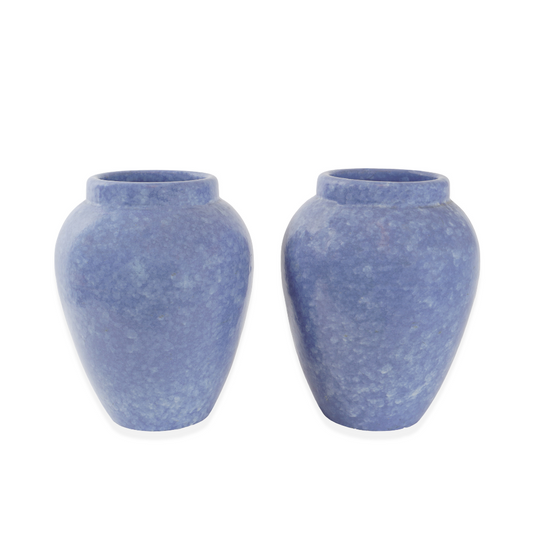 Vintage Large Robinson Ransbottom Pottery Spongeware Oil Jar Vase, Pair of