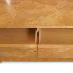 Vintage MILO BAUGHMAN STYLE BURLwood SERVER with Brass Details by Thomasville