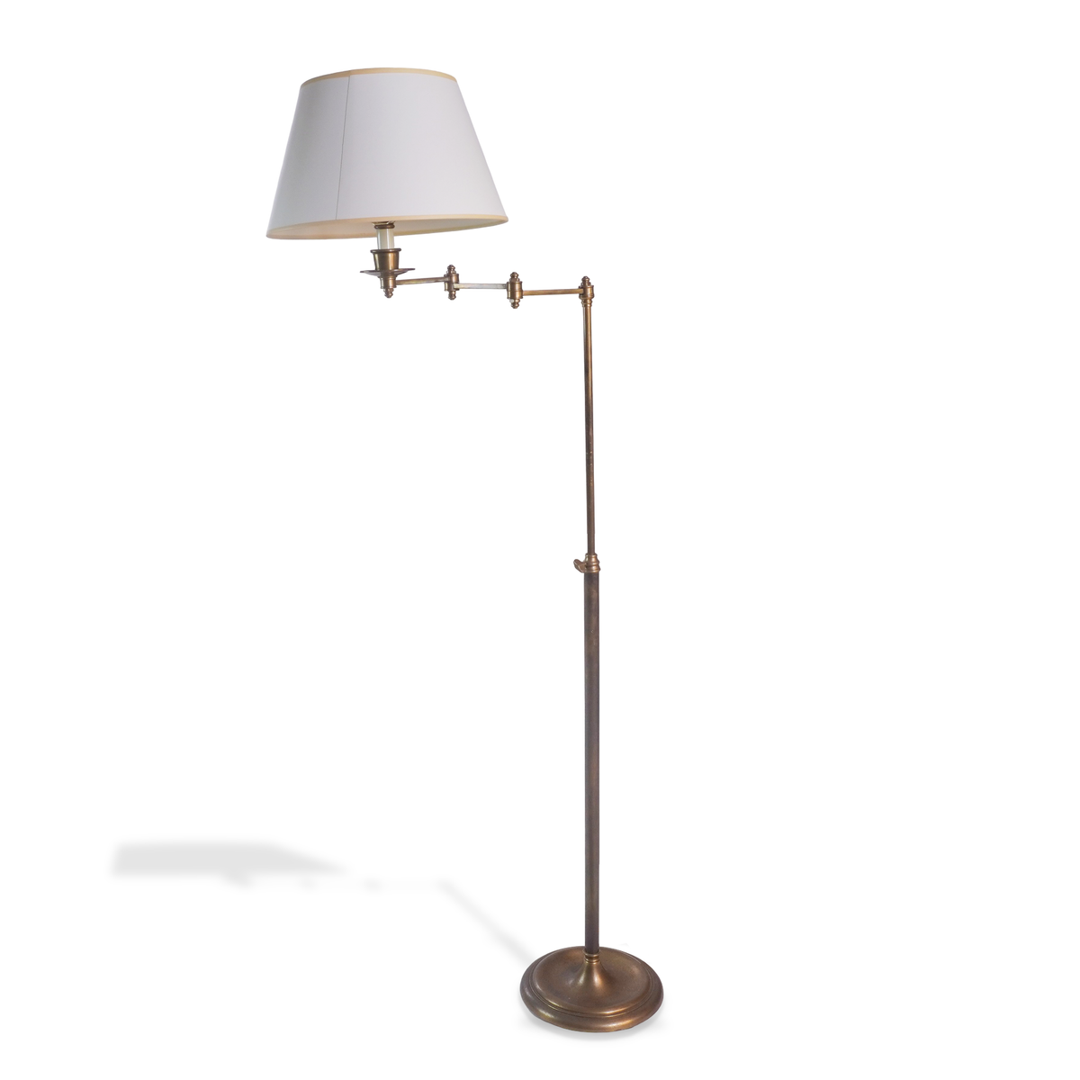 Vintage Maison Jansen Style Swing-Arm Brass Adjustable Reading Floor Lamp