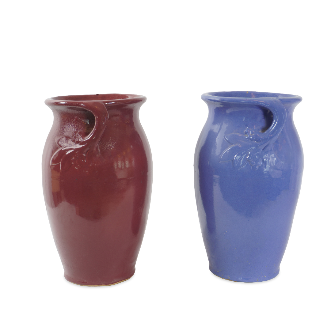Vintage Robinson Ransbottom Pottery Handled Floor Vases Jars Urns (Large), Pair of